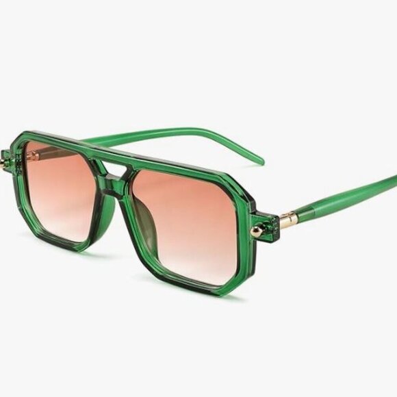 Vintage Square 70s Flat Aviator Classic Retro Stylish Frame UV400 B2622